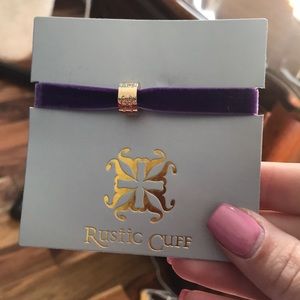 Purple rustic cuff hair tie